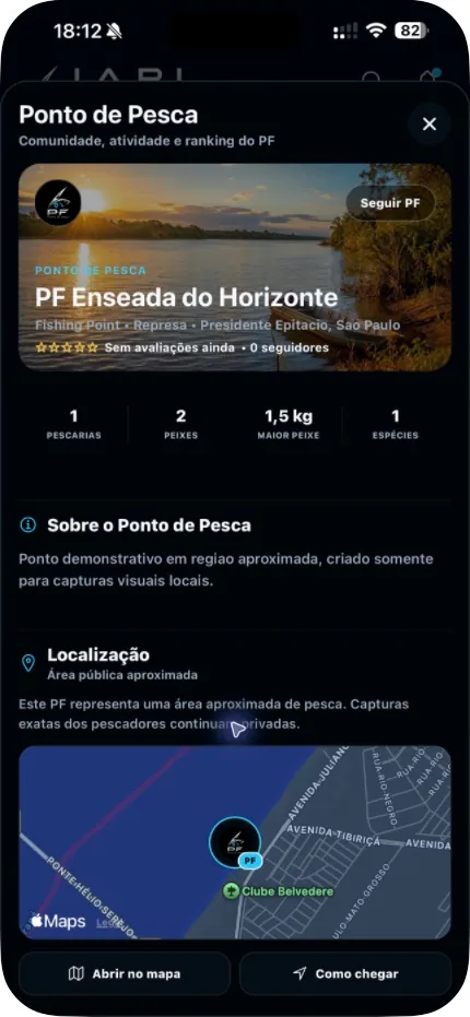 Detalhe real do PF Enseada do Horizonte no aplicativo IAPI